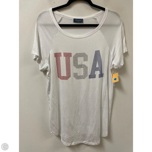 Top Short Sleeve By Scarlett In White, Size: M
