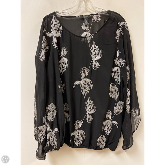 Top Long Sleeve By Alfani In Black & Silver, Size: 3x