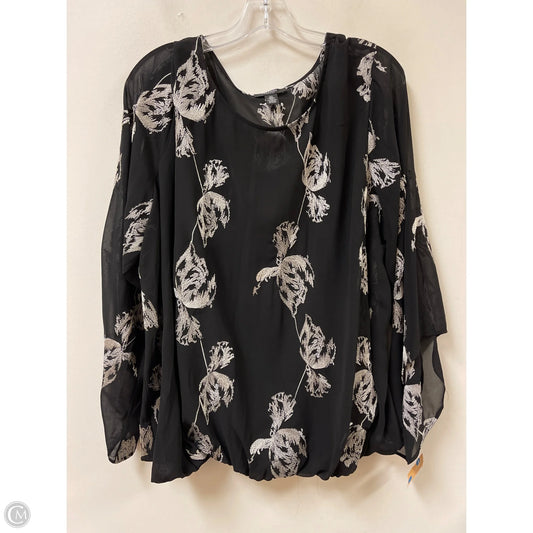 Top Long Sleeve By Alfani In Black & Silver, Size: 3x