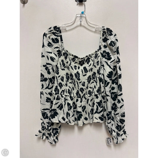 Top Long Sleeve By Clothes Mentor In Black & White, Size: L