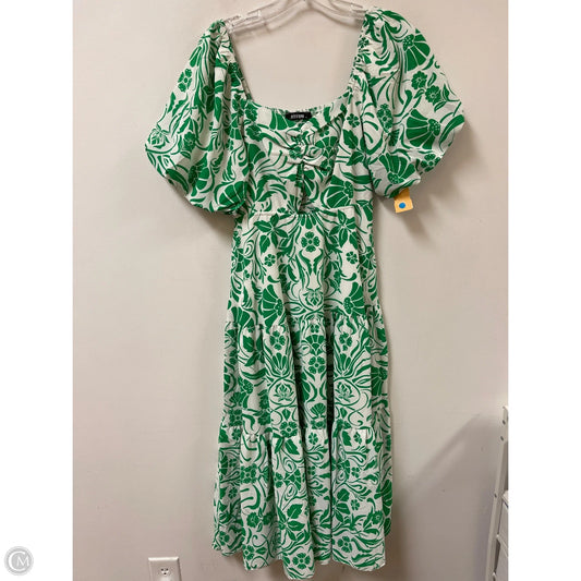 Dress Casual Midi By Btfbm In Green & White, Size: S
