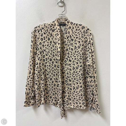 Blouse Long Sleeve By Zara In Animal Print, Size: M