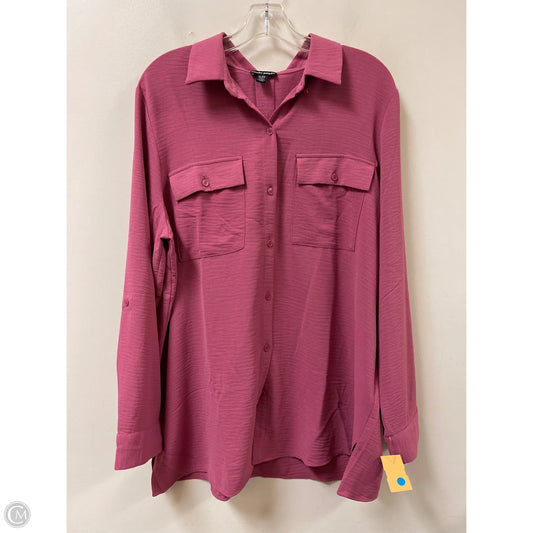 Blouse Long Sleeve By Hilary Radley In Pink, Size: Xl
