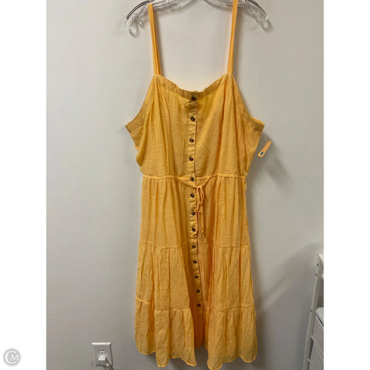 Dress Casual Midi By Clothes Mentor In Yellow, Size: 3x