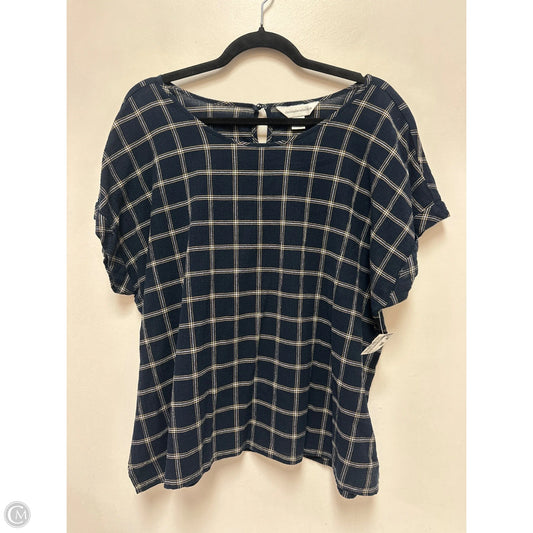 Top Short Sleeve By Christopher And Banks In Navy, Size: Xl