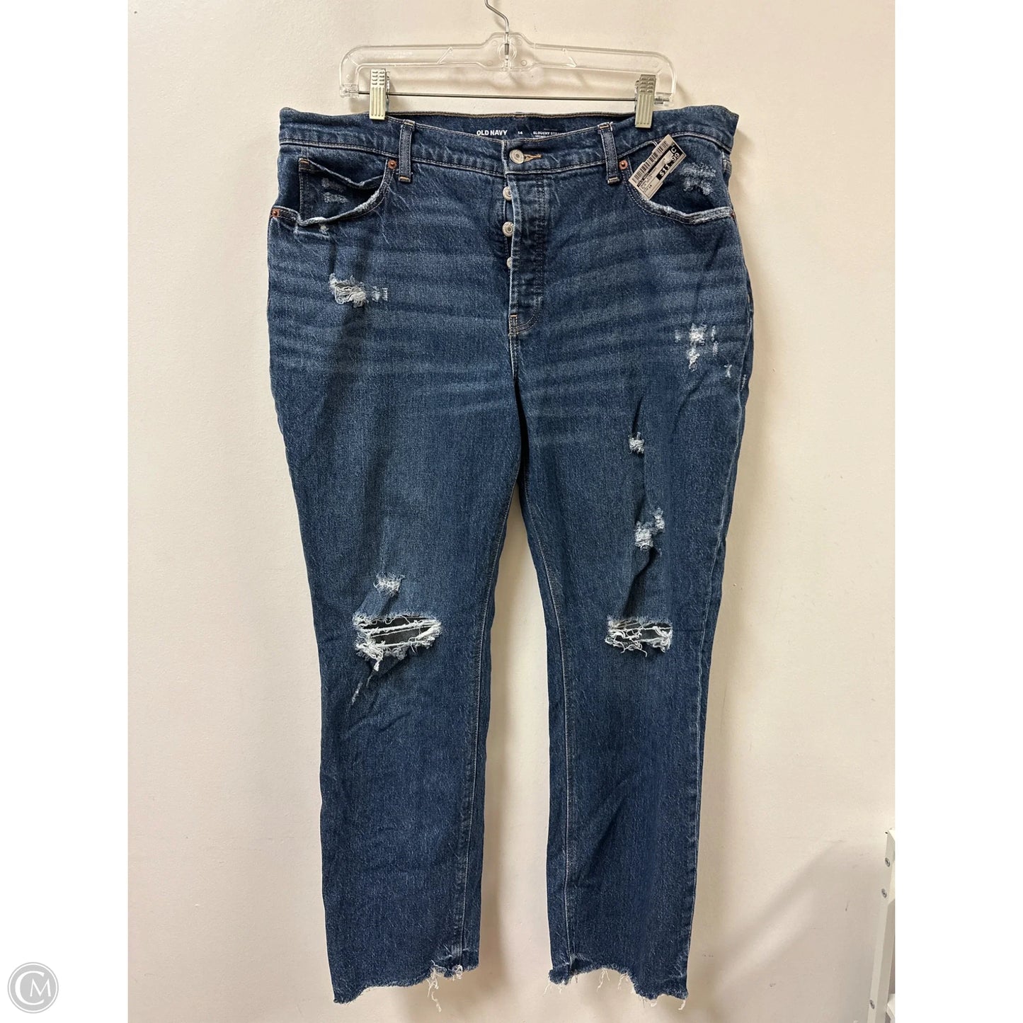 Jeans Straight By Old Navy In Blue Denim, Size: 14