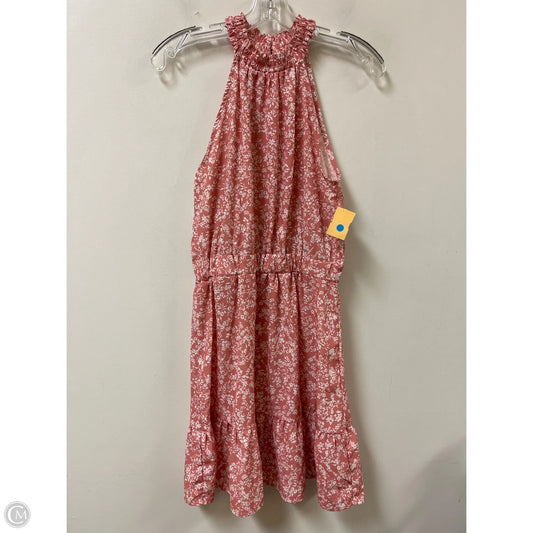 Dress Casual Short By Clothes Mentor In Pink & White, Size: S