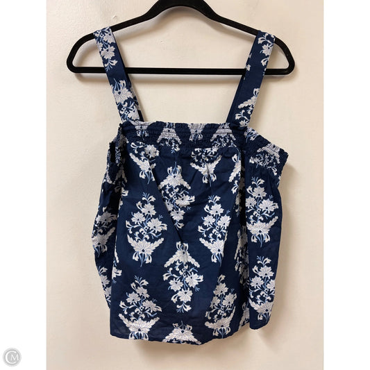 Top Sleeveless By J. Crew In Blue & White, Size: M
