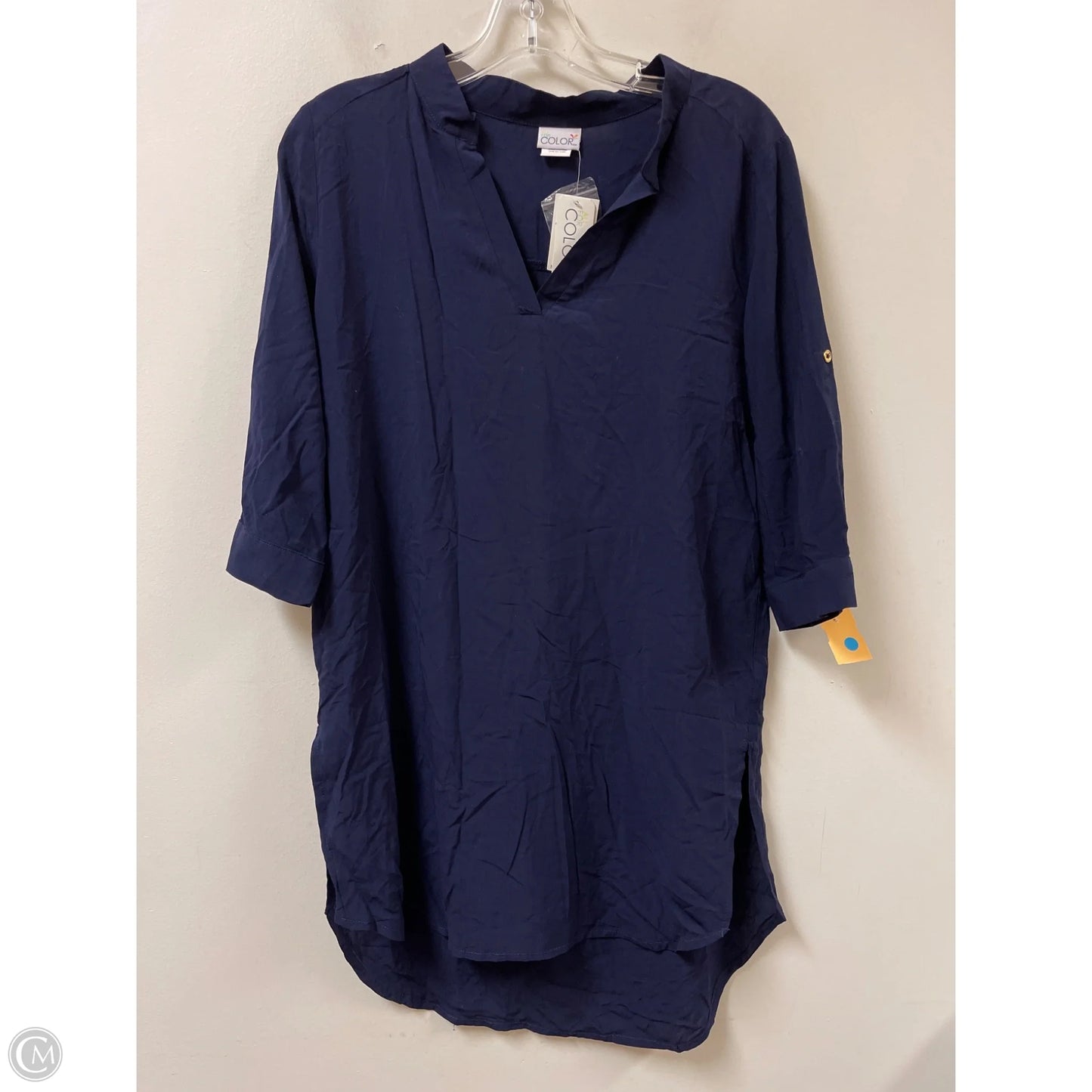 Tunic Long Sleeve By Clothes Mentor In Navy, Size: S