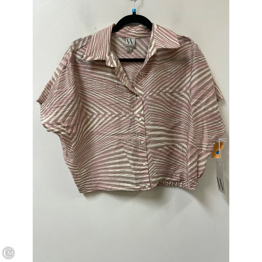 Blouse Short Sleeve By Worthington In Brown & Pink, Size: M