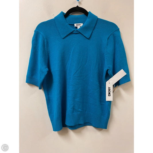 Sweater Short Sleeve By Dkny In Blue, Size: L
