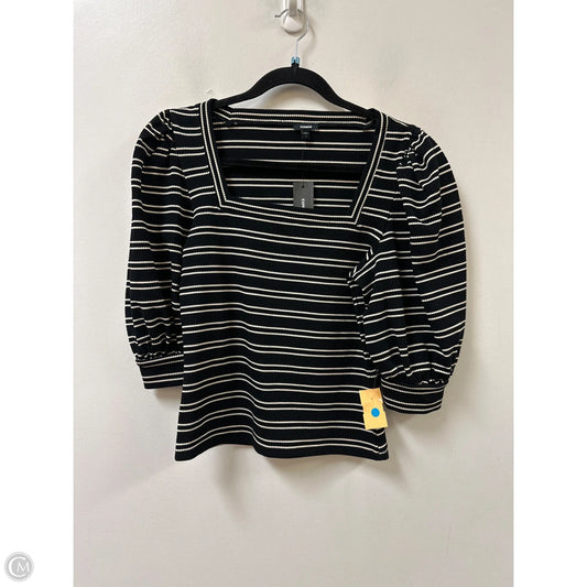 Top Short Sleeve By Express In Black & Cream, Size: S