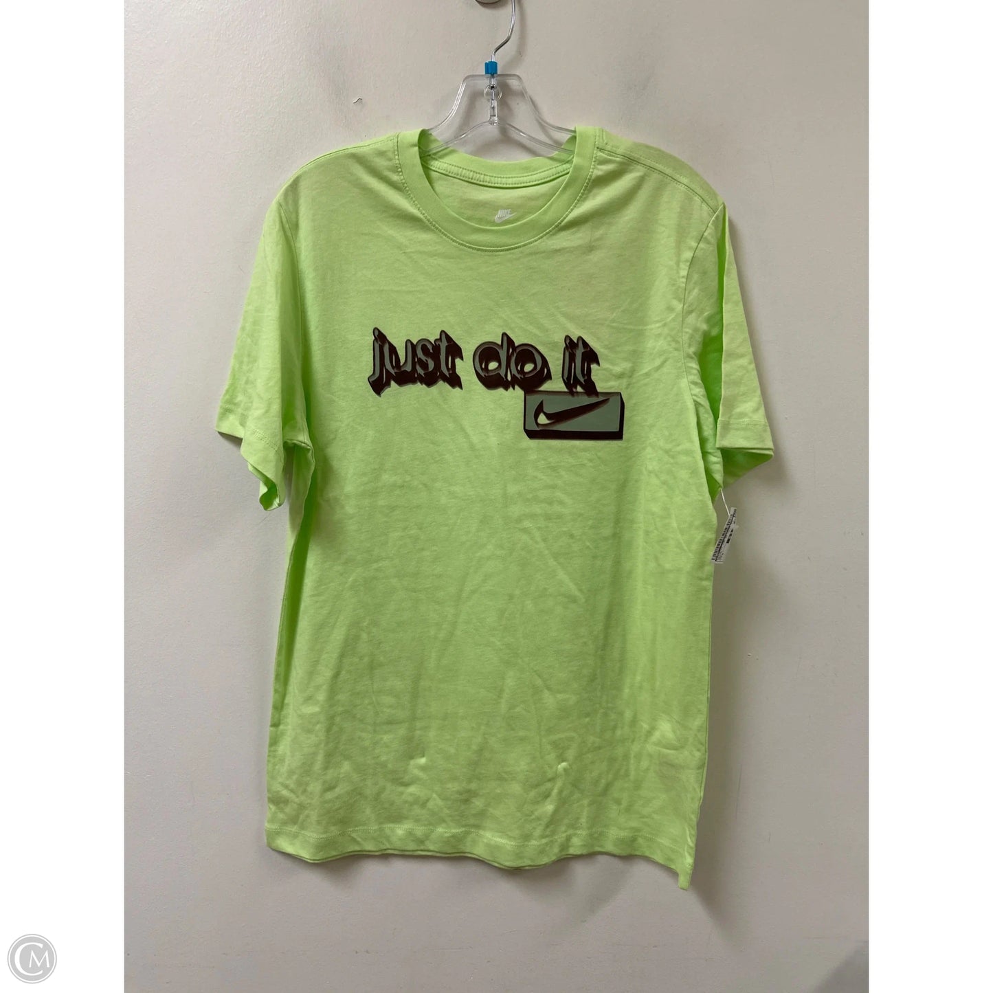 Athletic Top Short Sleeve By Nike In Yellow, Size: M