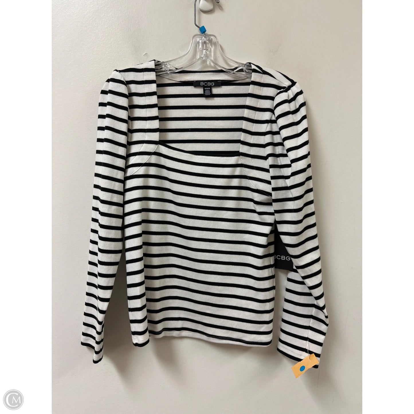 Top Long Sleeve By Bcbg In Striped Pattern, Size: M