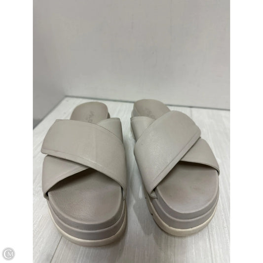 Sandals Heels Platform By J Slides In Grey, Size: 8
