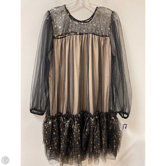 Dress Casual Short By Shein In Black & Gold, Size: 1x