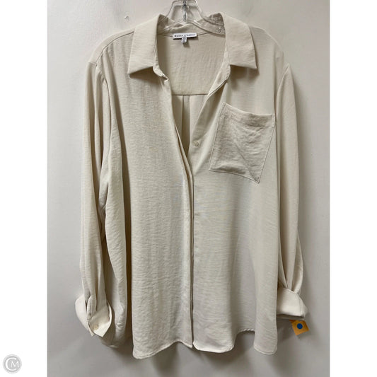Blouse Long Sleeve By Maison Damelie In Cream, Size: Xl