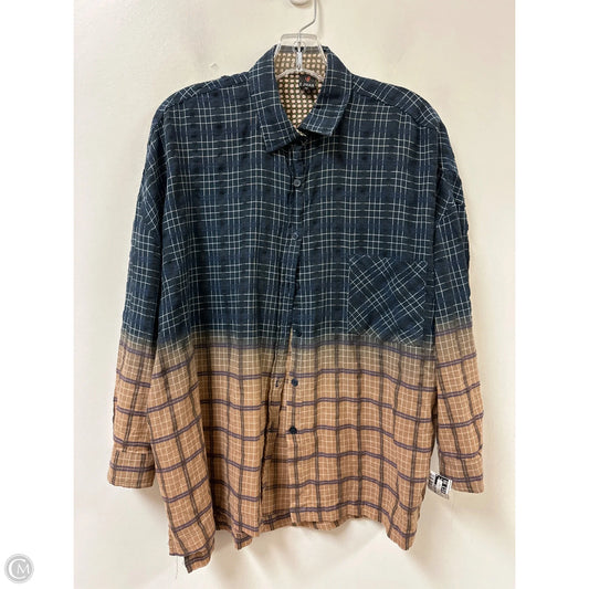 Blouse Long Sleeve By Clothes Mentor In Blue & Brown, Size: M