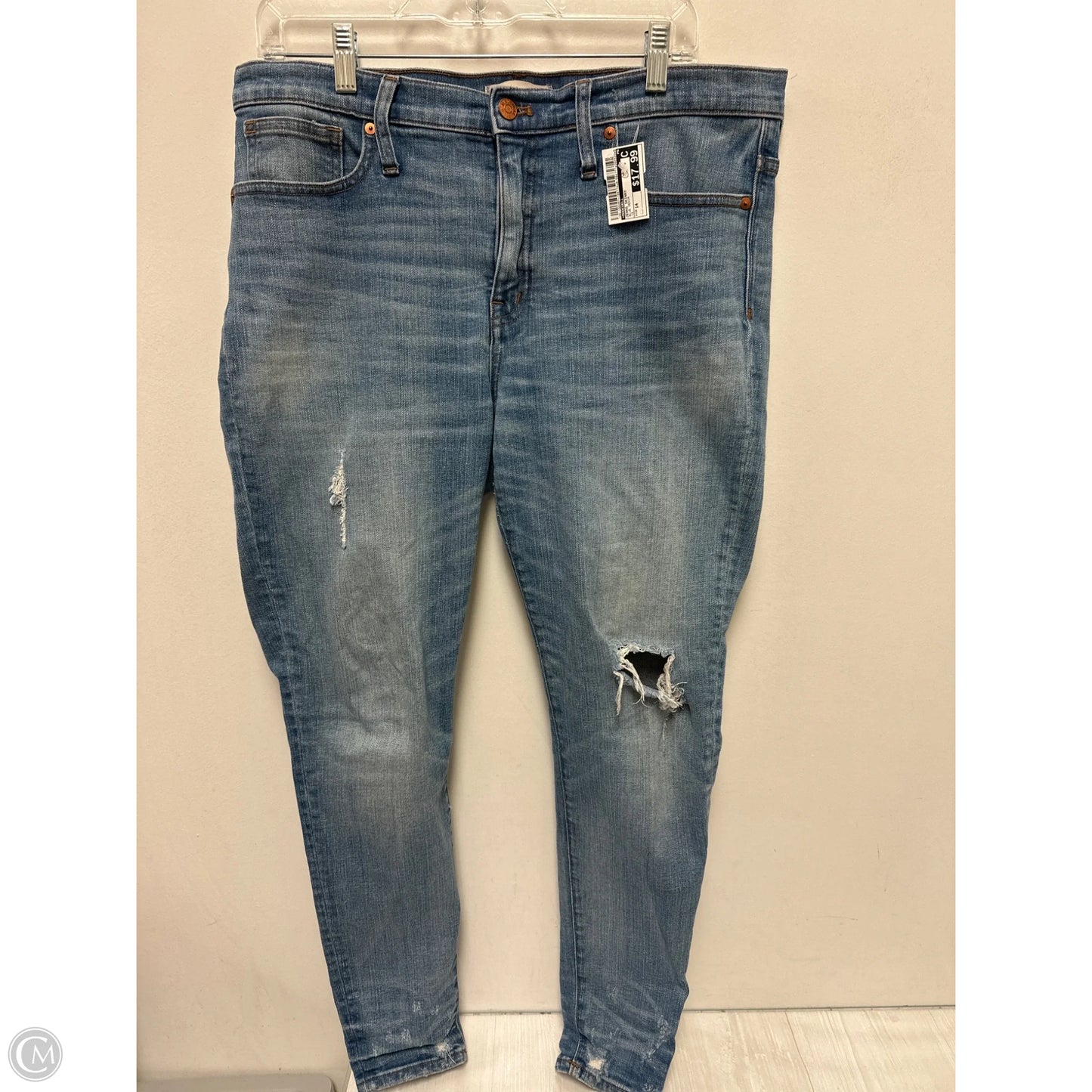 Jeans Skinny By Madewell In Blue Denim, Size: 14