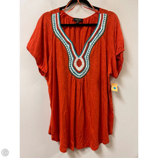 Top Short Sleeve By Melissa Paige In Orange, Size: 2x