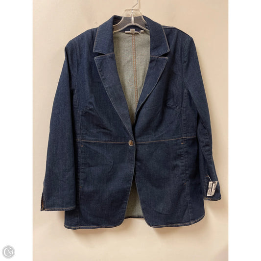 Blazer By Chicos In Blue Denim, Size: M