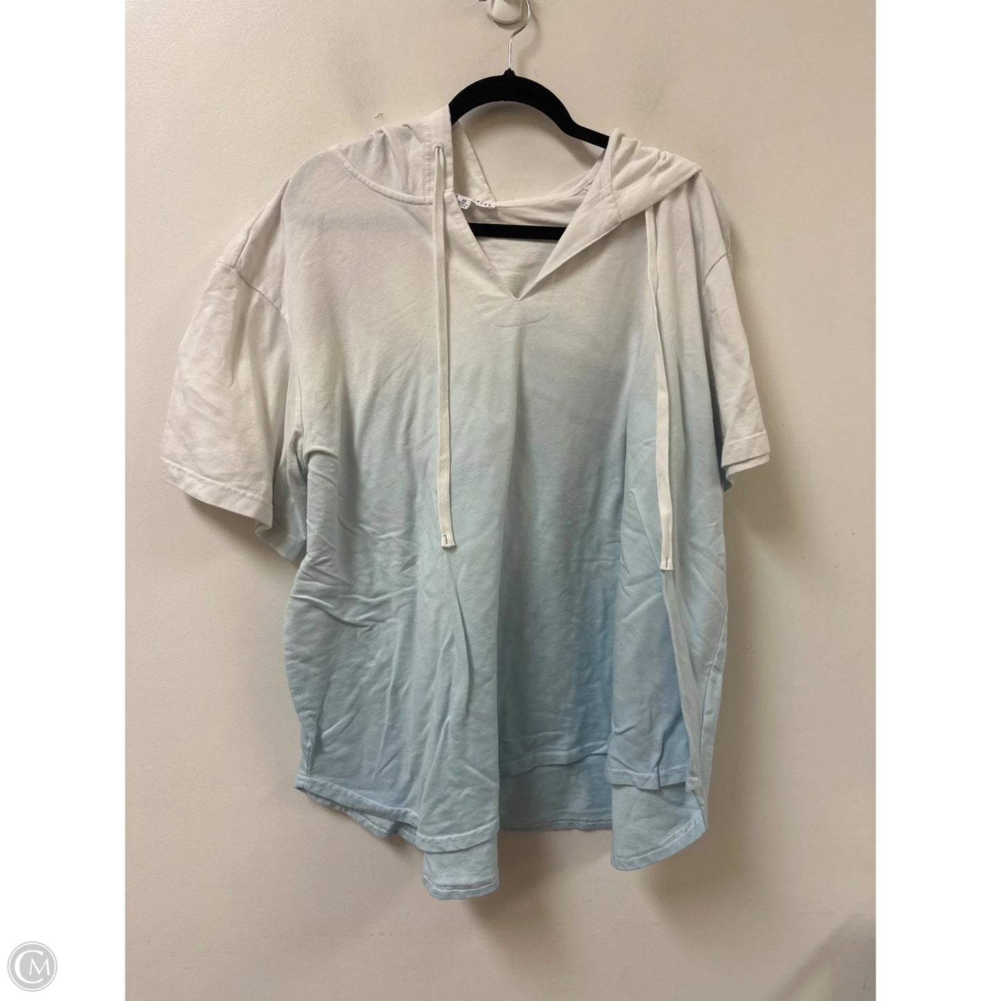 Sweater Short Sleeve By Jane And Delancey In Blue & White, Size: 2x