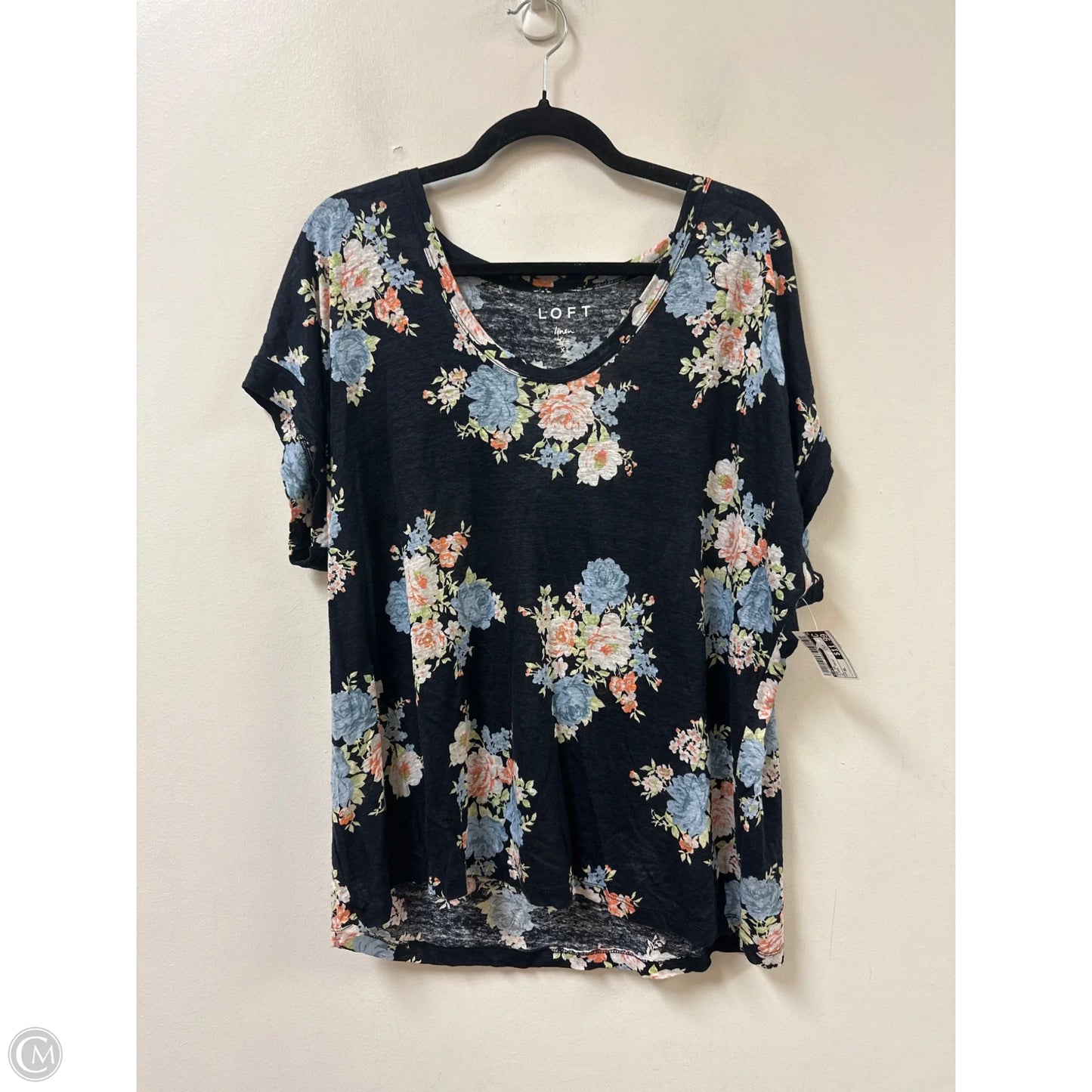 Top Short Sleeve By Loft In Floral Print, Size: Xl