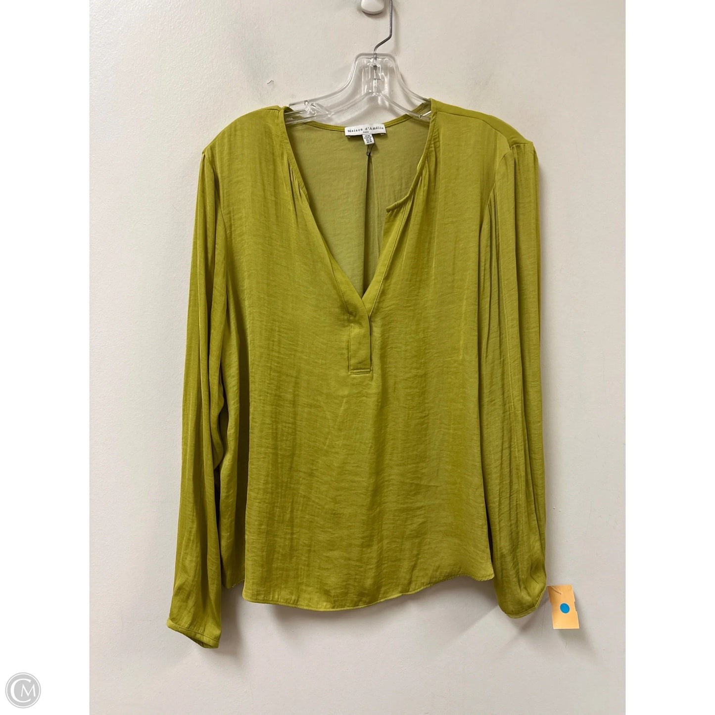 Top Long Sleeve By Maison Damelie In Yellow, Size: M