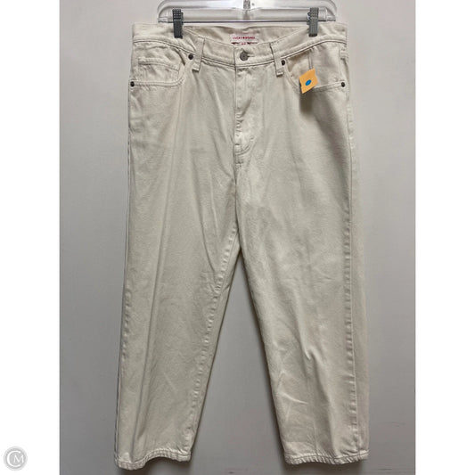 Jeans Straight By Lucky Brand In Cream Denim, Size: 12