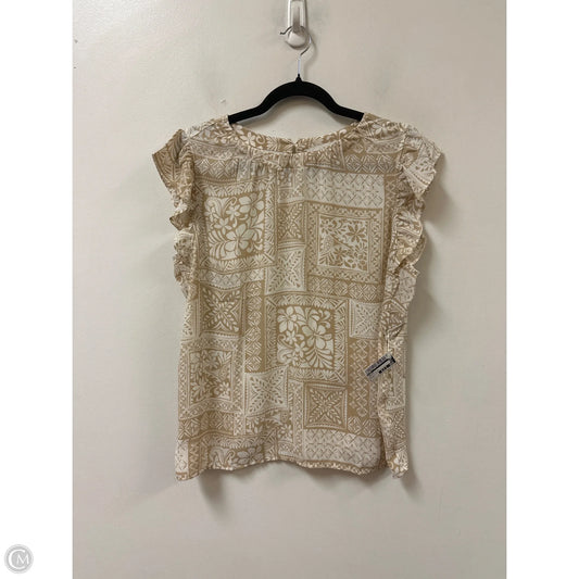 Top Short Sleeve By Loft In Cream & White, Size: M
