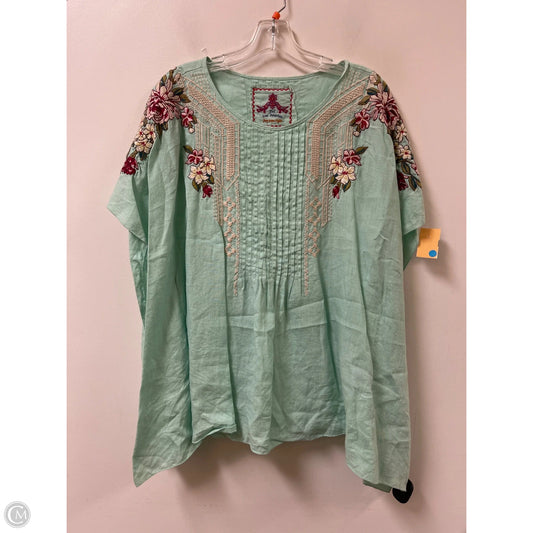 Top Short Sleeve By Johnny Was In Teal, Size: M