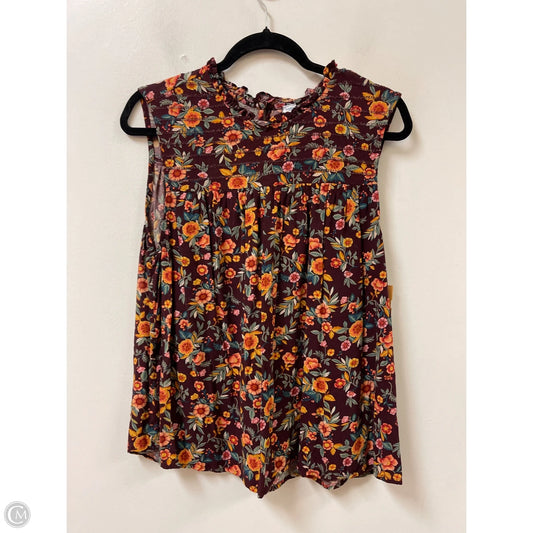 Top Sleeveless By Old Navy In Floral Print, Size: L