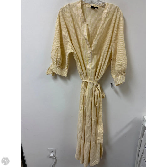 Dress Casual Maxi By Gap In White & Yellow, Size: 1x