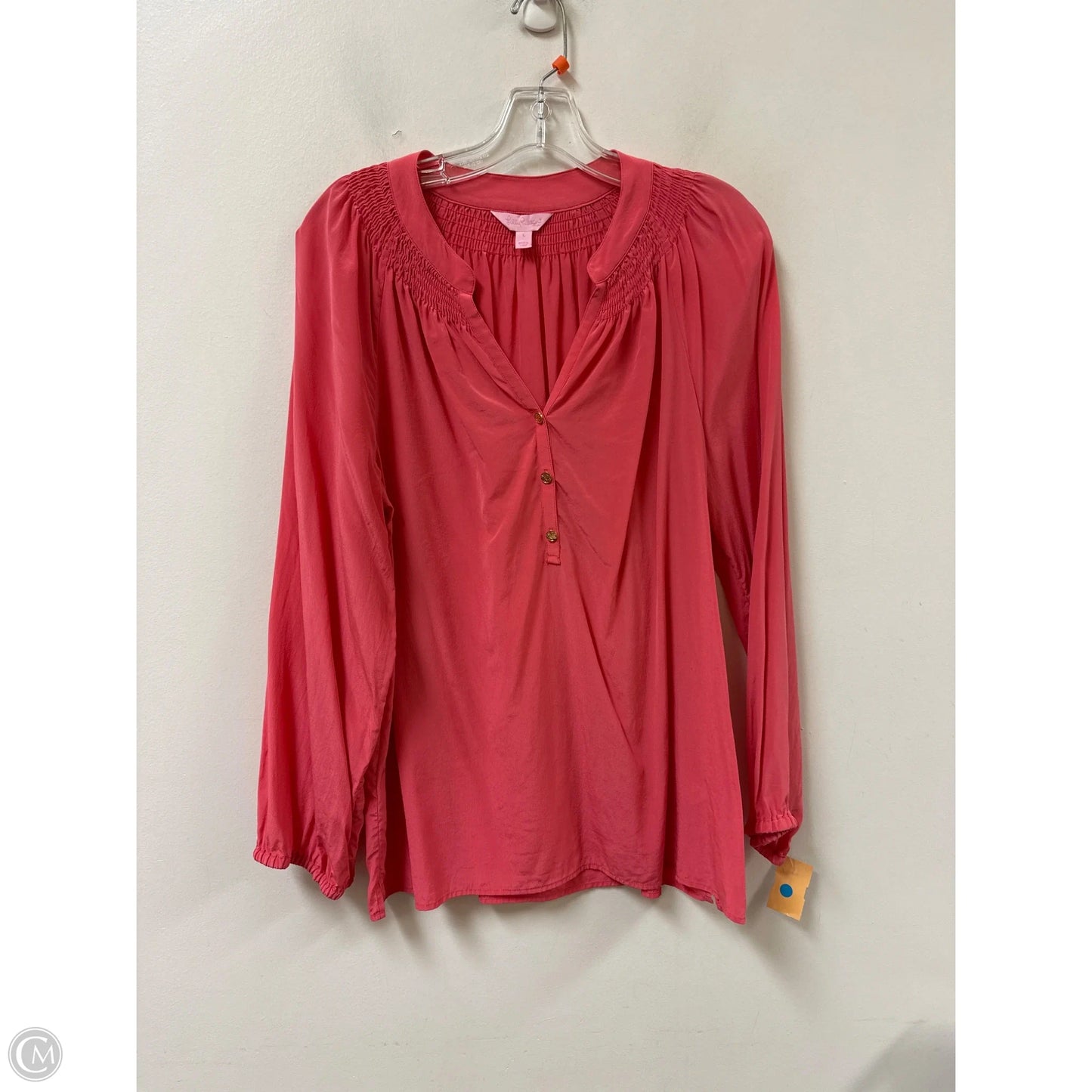 Top Long Sleeve Designer By Lilly Pulitzer In Pink, Size: L
