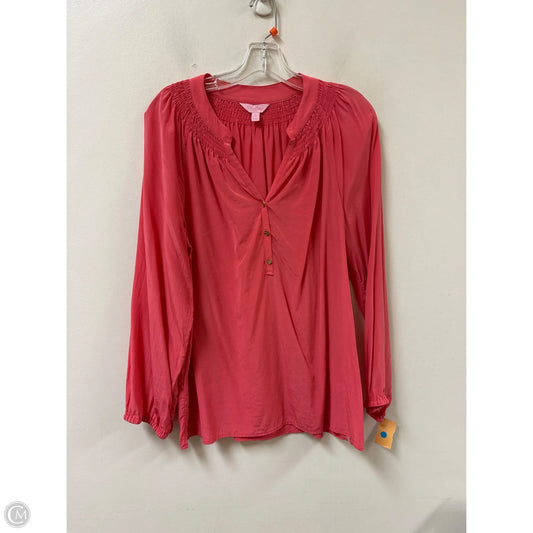 Top Long Sleeve Designer By Lilly Pulitzer In Pink, Size: L