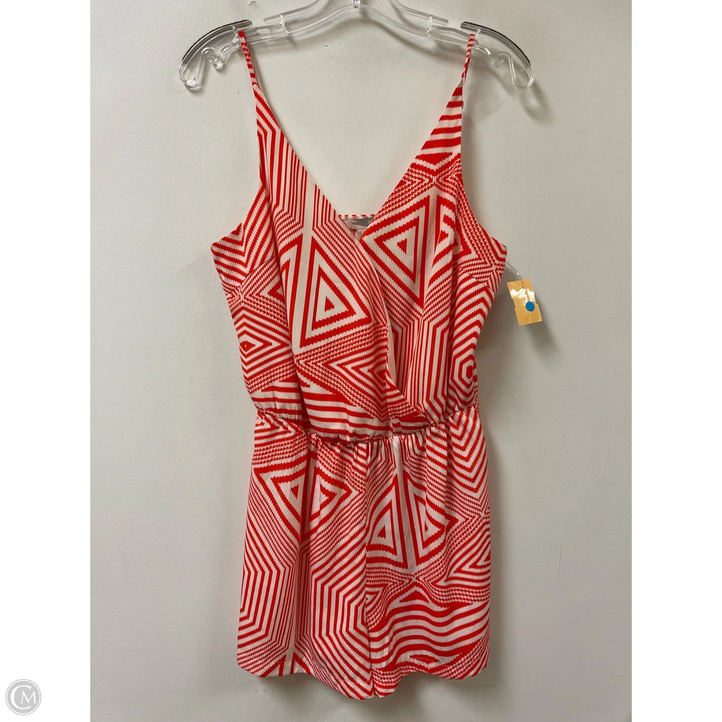 Romper By Forever 21 In Orange & White, Size: M