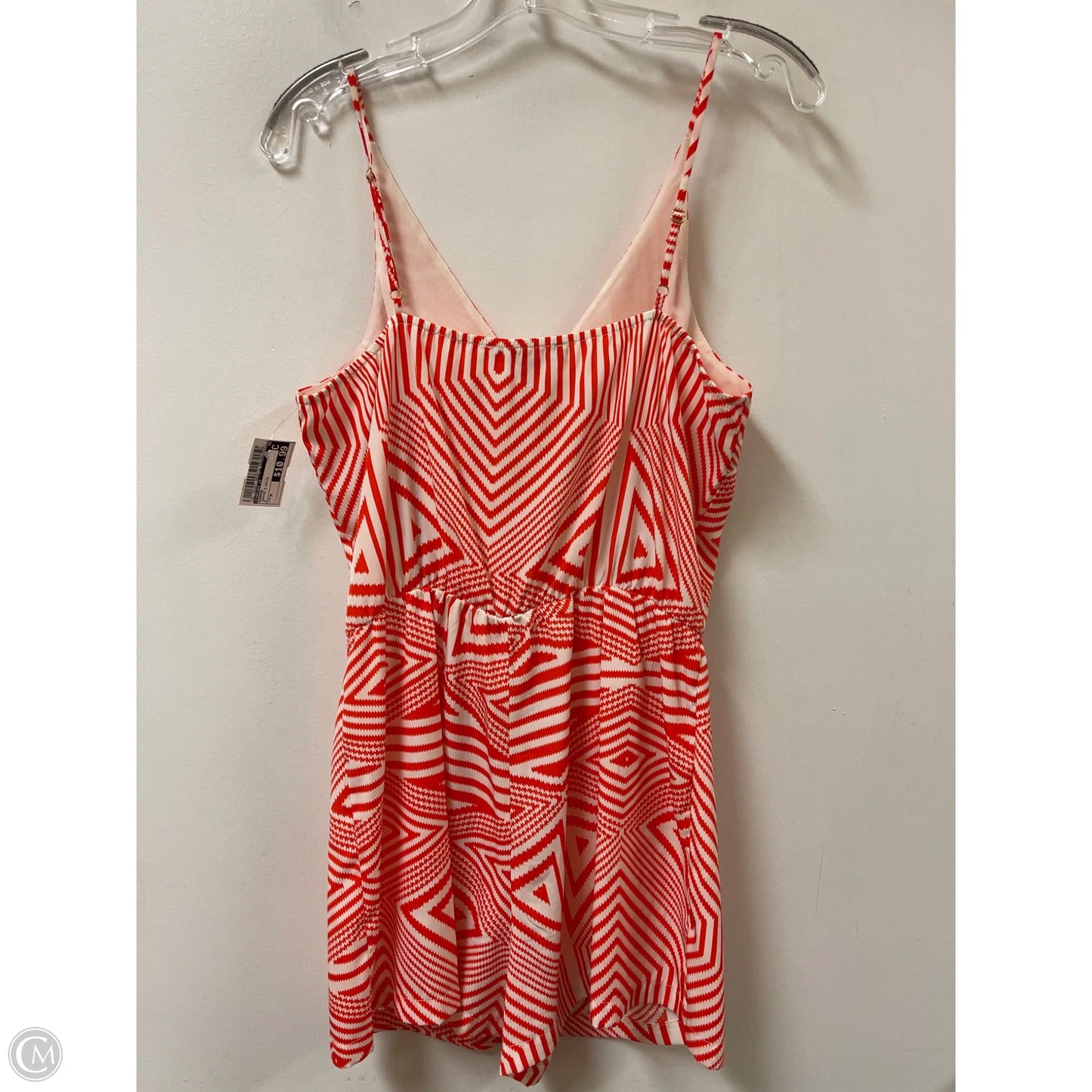 Romper By Forever 21 In Orange & White, Size: M