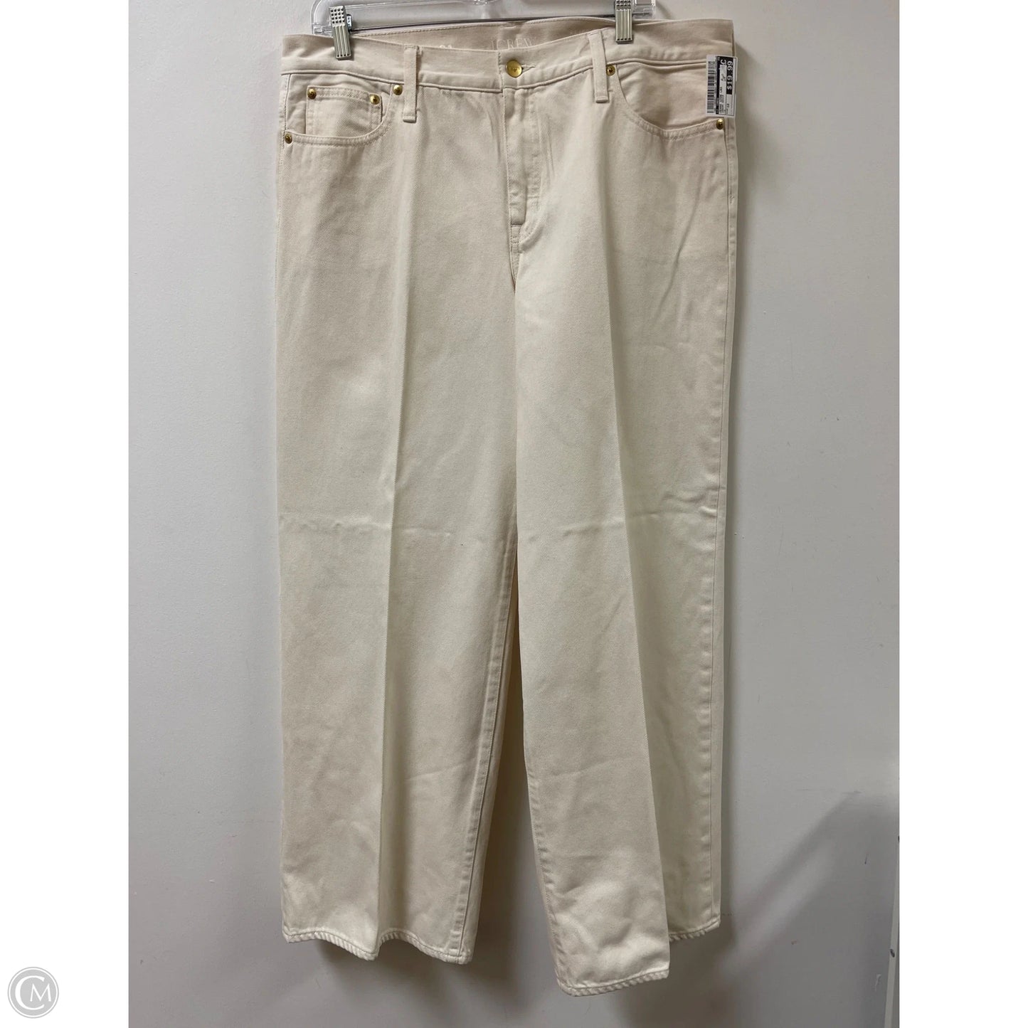 Jeans Wide Leg By J. Crew In Cream Denim, Size: 12