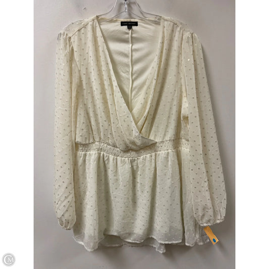 Top Long Sleeve By Lane Bryant In Cream, Size: 1x