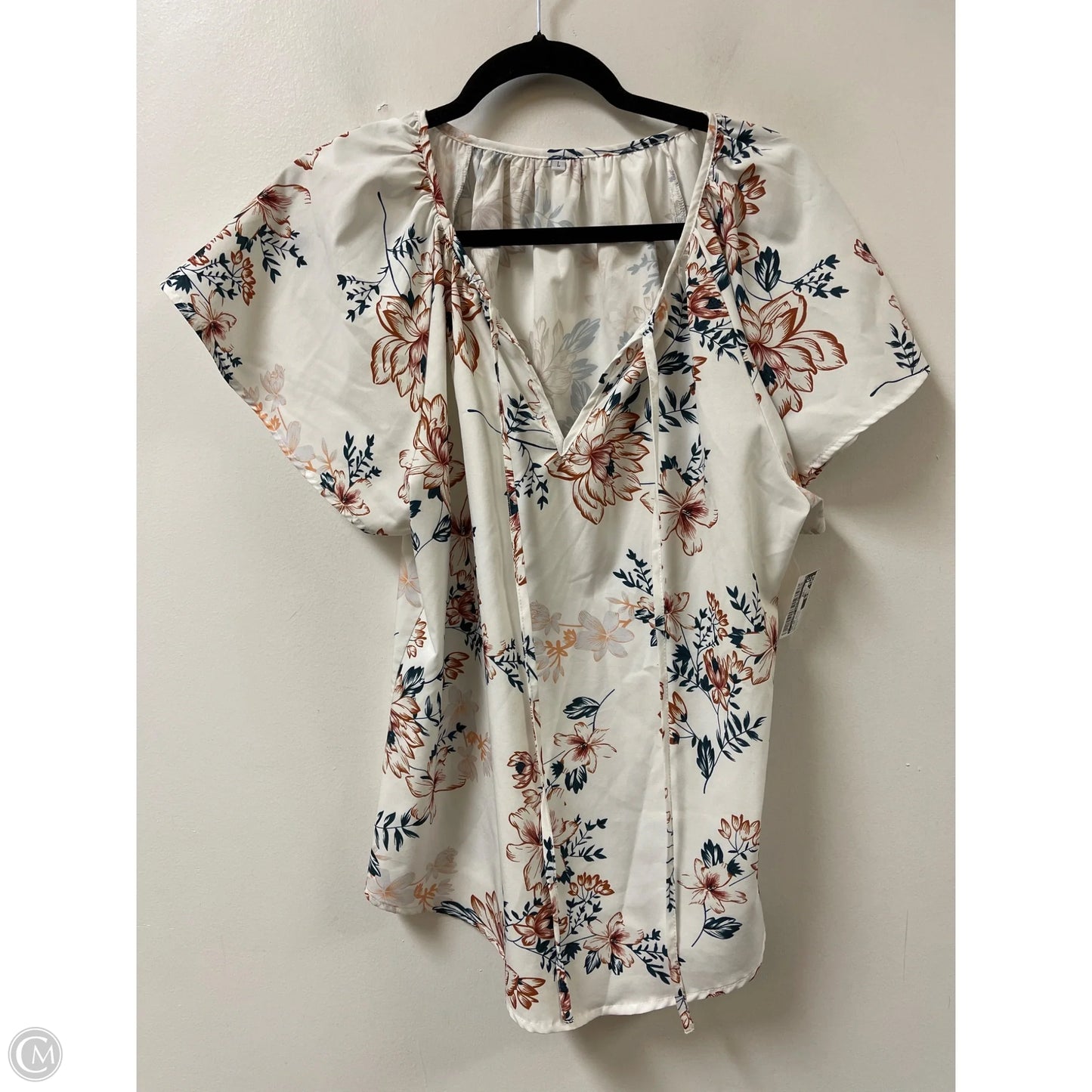Top Short Sleeve By Clothes Mentor In Floral Print, Size: L