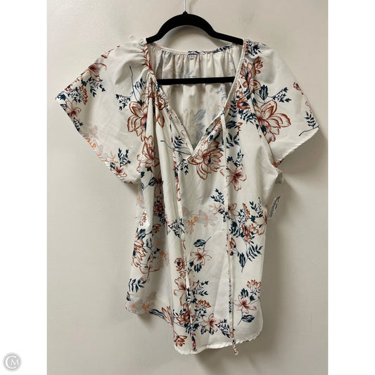 Top Short Sleeve By Clothes Mentor In Floral Print, Size: L