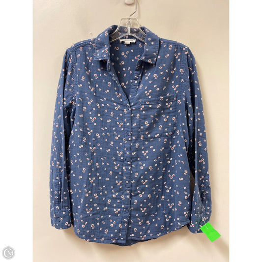 Blouse Long Sleeve By Beachlunchlounge In Blue, Size: S