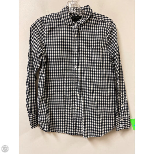 Blouse Long Sleeve By J. Crew In Blue & White, Size: Xs
