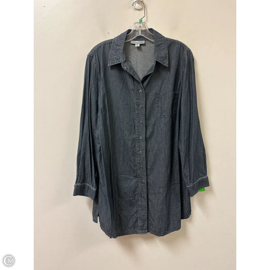 Blouse Long Sleeve By Coldwater Creek In Blue, Size: Xlp
