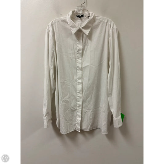 Blouse Long Sleeve By Theory In White, Size: Xl