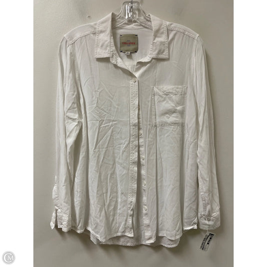 Blouse Long Sleeve By Clothes Mentor In White, Size: M