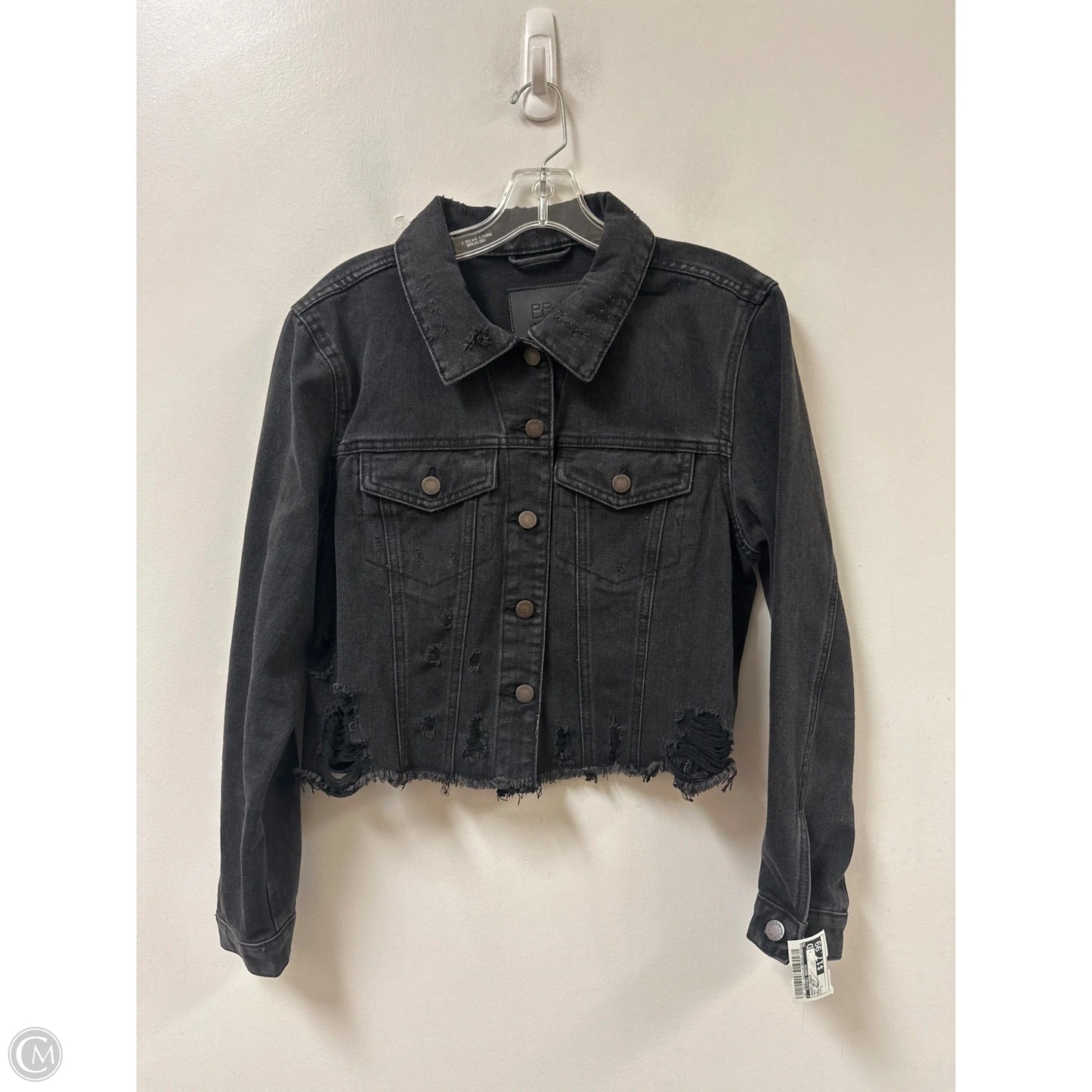 Jacket Denim By Clothes Mentor In Grey Denim, Size: L