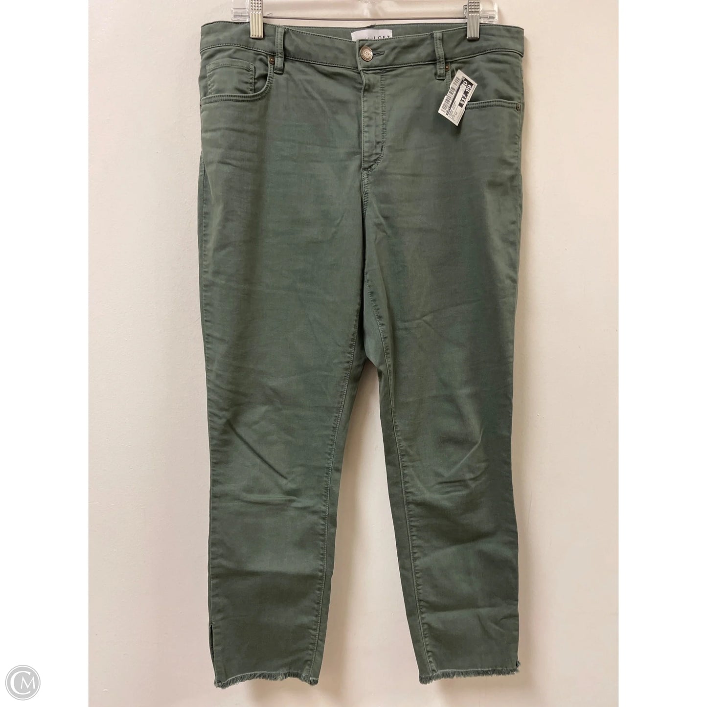 Jeans Skinny By Loft In Green Denim, Size: 12
