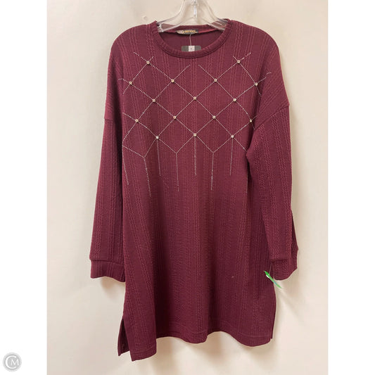 Tunic Long Sleeve By Clothes Mentor In Red, Size: L