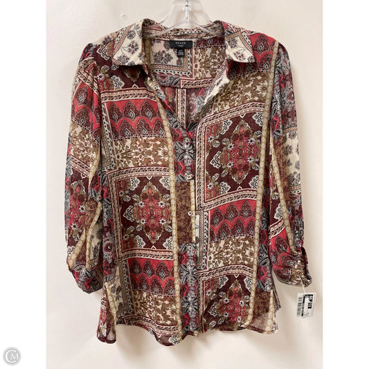 Top Long Sleeve By Clothes Mentor In Red, Size: M